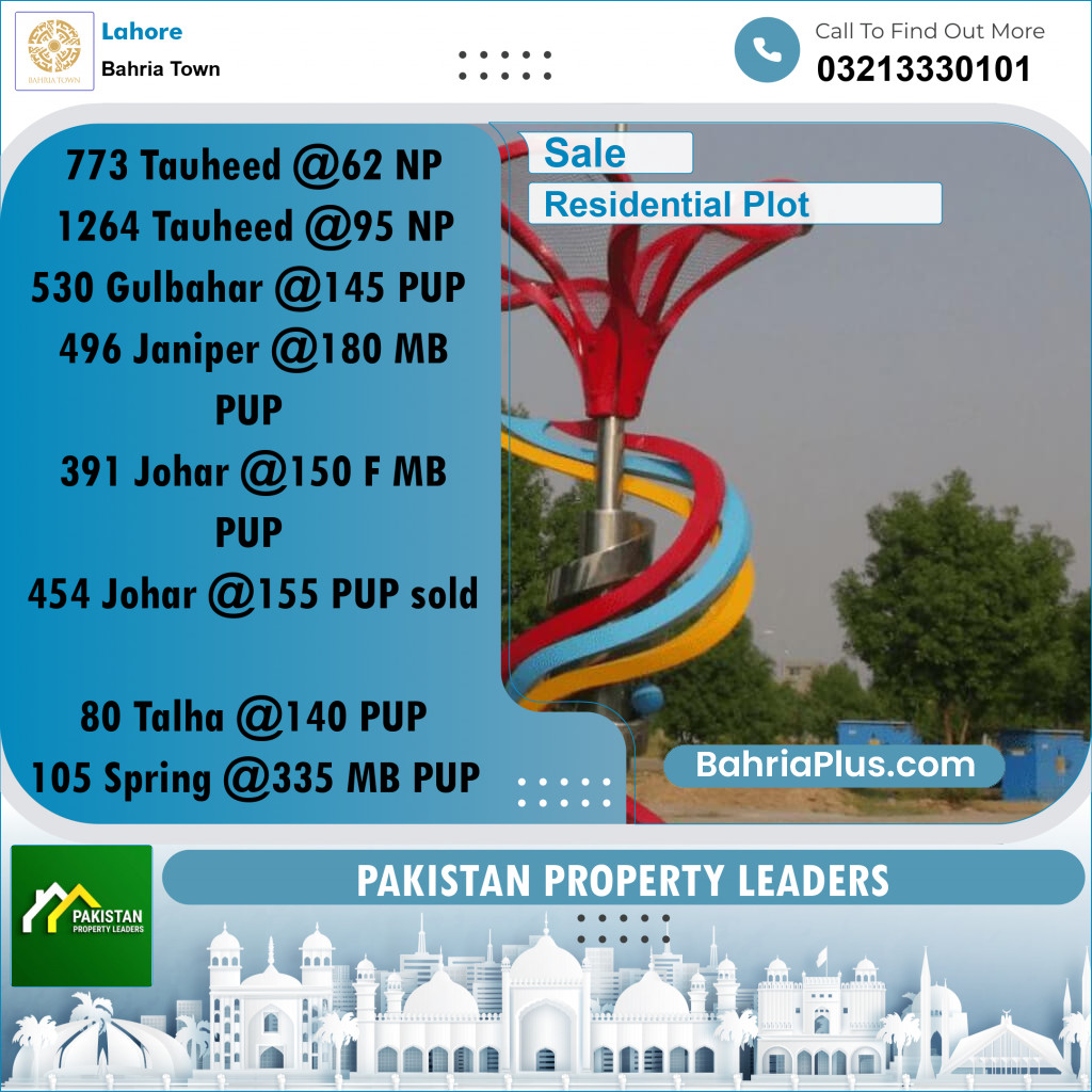 Residential Plot for Sale in Bahria Town, Lahore - (BP-195765)