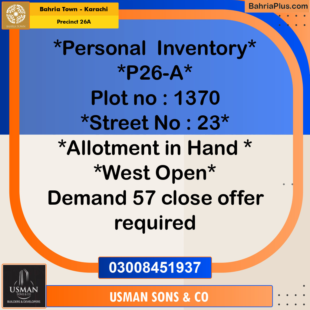 125 Sq. Yards Residential Plot for Sale in Precinct 26A -  Bahria Town, Karachi - (BP-195769)