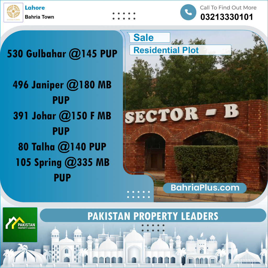 Residential Plot for Sale in Bahria Town, Lahore - (BP-195806)