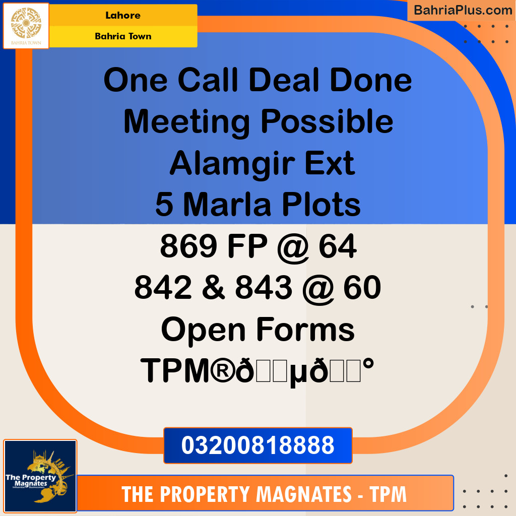 Residential Plot for Sale in Bahria Town, Lahore - (BP-195811)