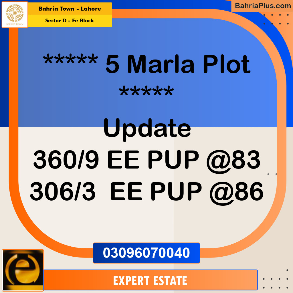 Residential Plot for Sale in Sector D - EE Block -  Bahria Town, Lahore - (BP-195839)