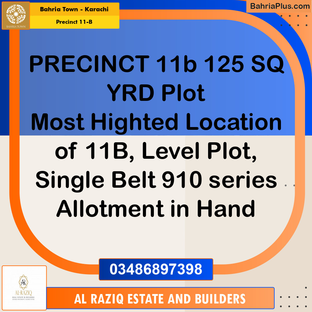 125 Sq. Yards Residential Plot for Sale in Precinct 11-B -  Bahria Town, Karachi - (BP-195846)