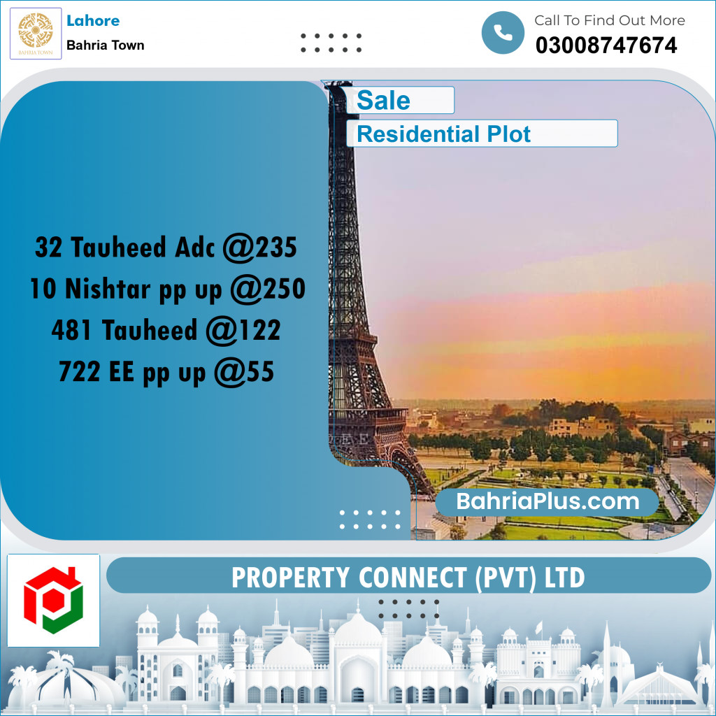 Residential Plot for Sale in Bahria Town, Lahore - (BP-195858)