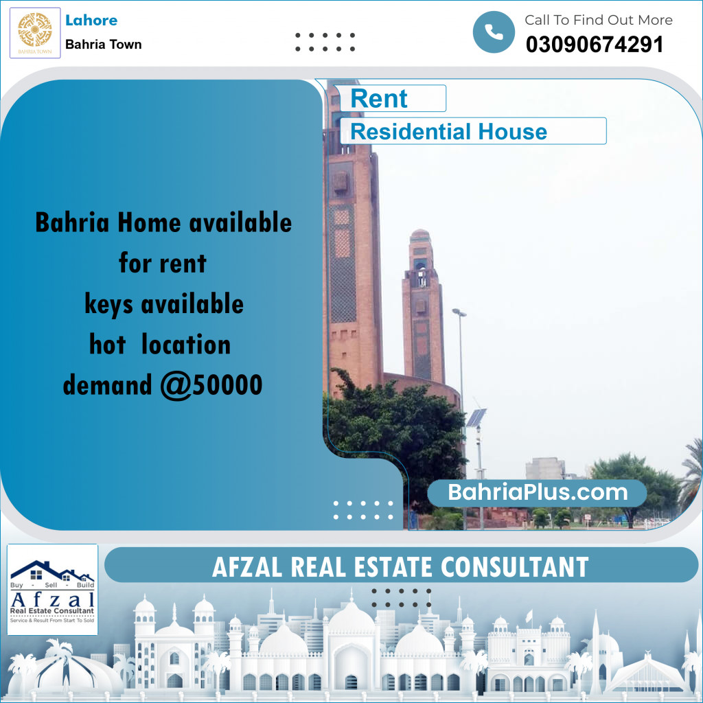 Residential House for Rent in Bahria Town, Lahore - (BP-195868)