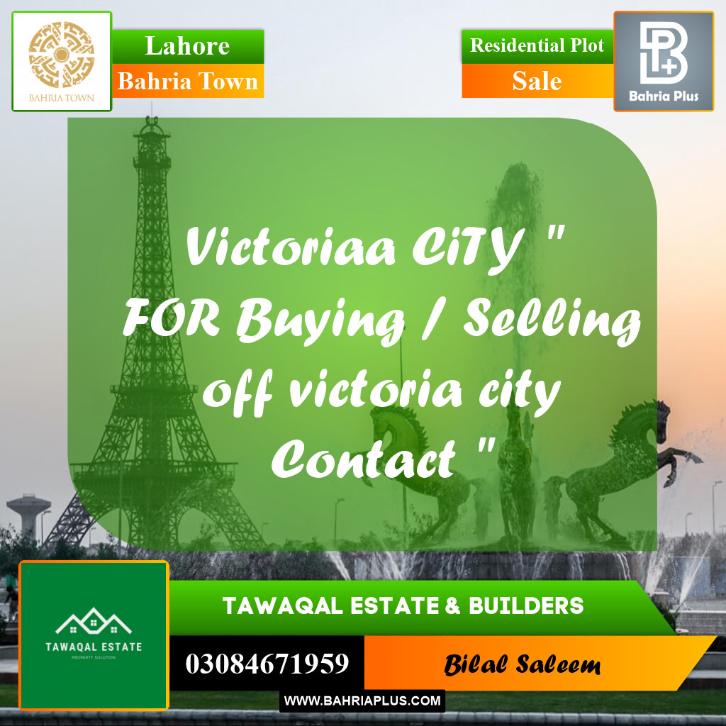 Residential Plot for Sale in Bahria Town, Lahore - (BP-195880)