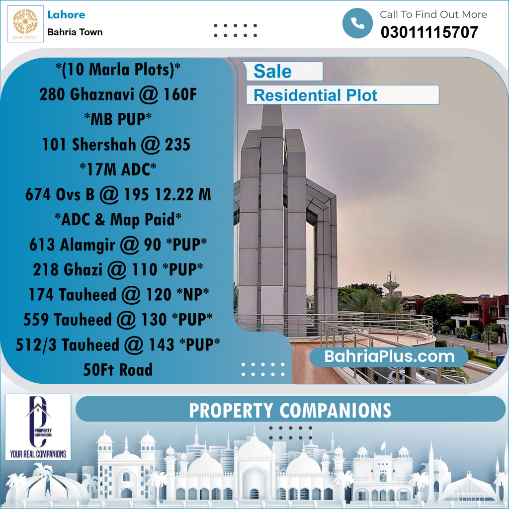 Residential Plot for Sale in Bahria Town, Lahore - (BP-195893)