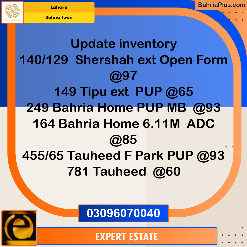 Residential Plot for Sale in Bahria Town, Lahore - (BP-195932)