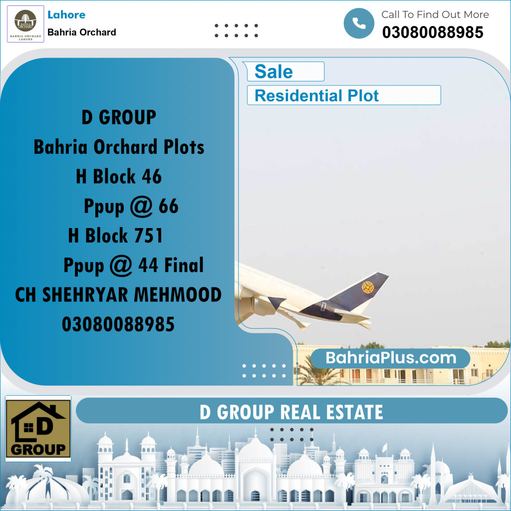 Residential Plot for Sale in Bahria Orchard, Lahore - (BP-195985)