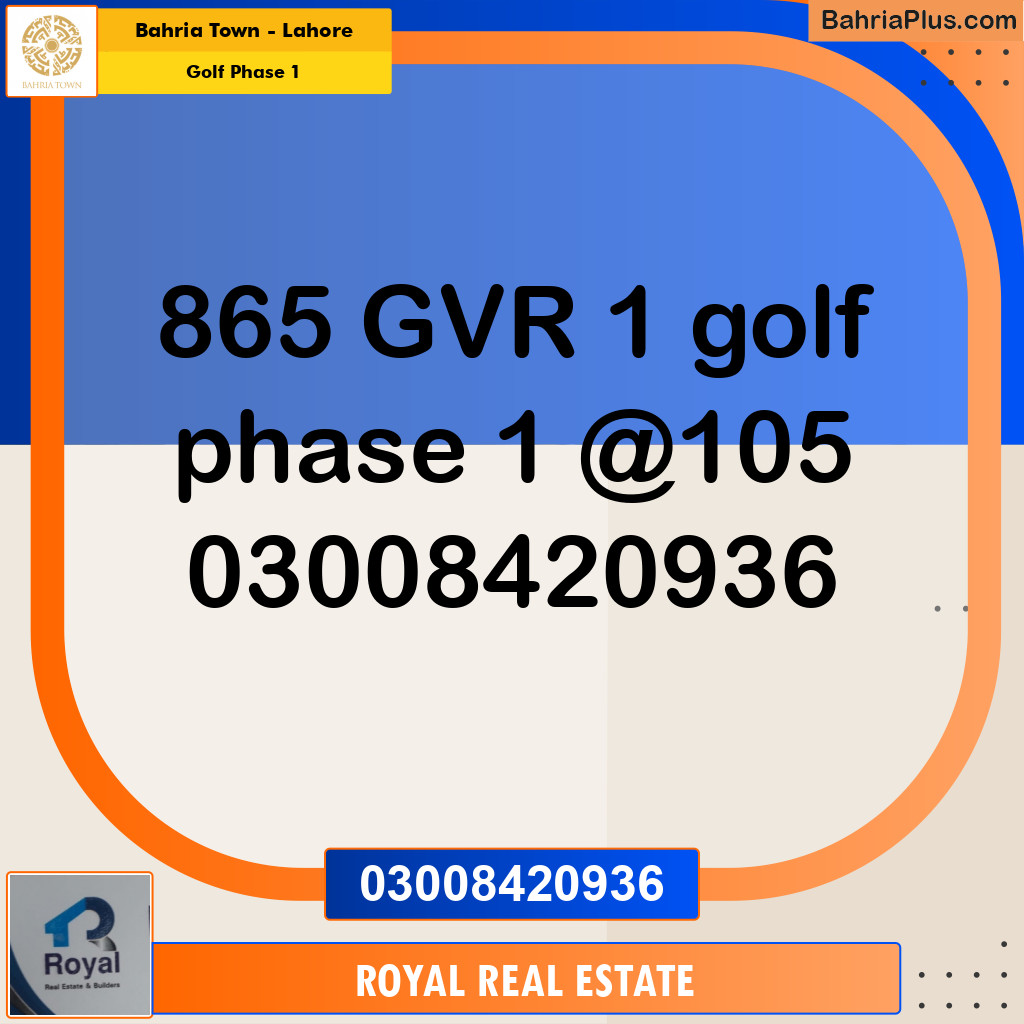 Residential Plot for Sale in Golf Phase 1 -  Bahria Town, Lahore - (BP-195989)