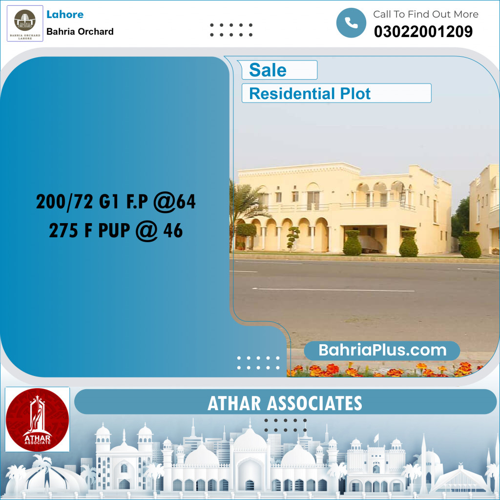 Residential Plot for Sale in Bahria Orchard, Lahore - (BP-196011)