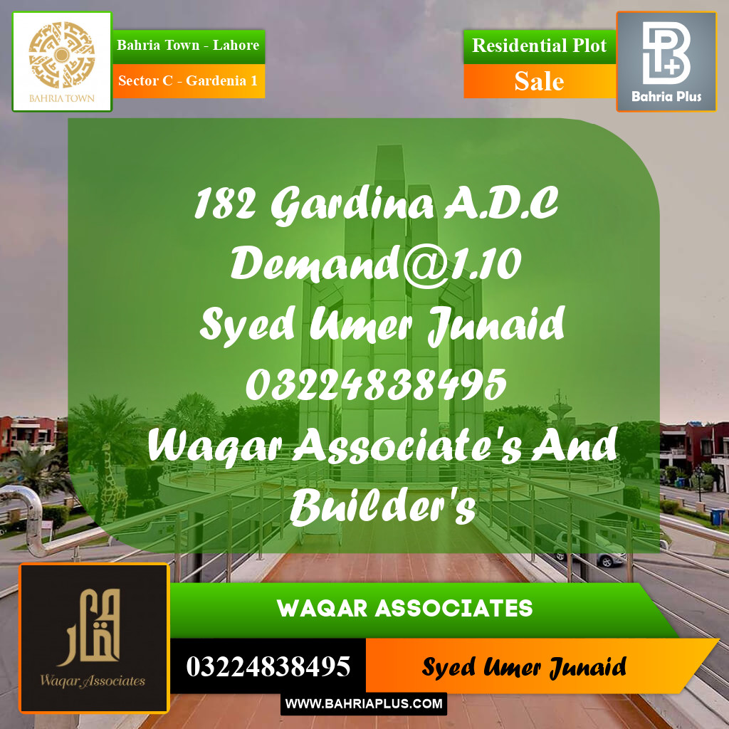 Residential Plot for Sale in Sector C - Gardenia 1 -  Bahria Town, Lahore - (BP-196017)