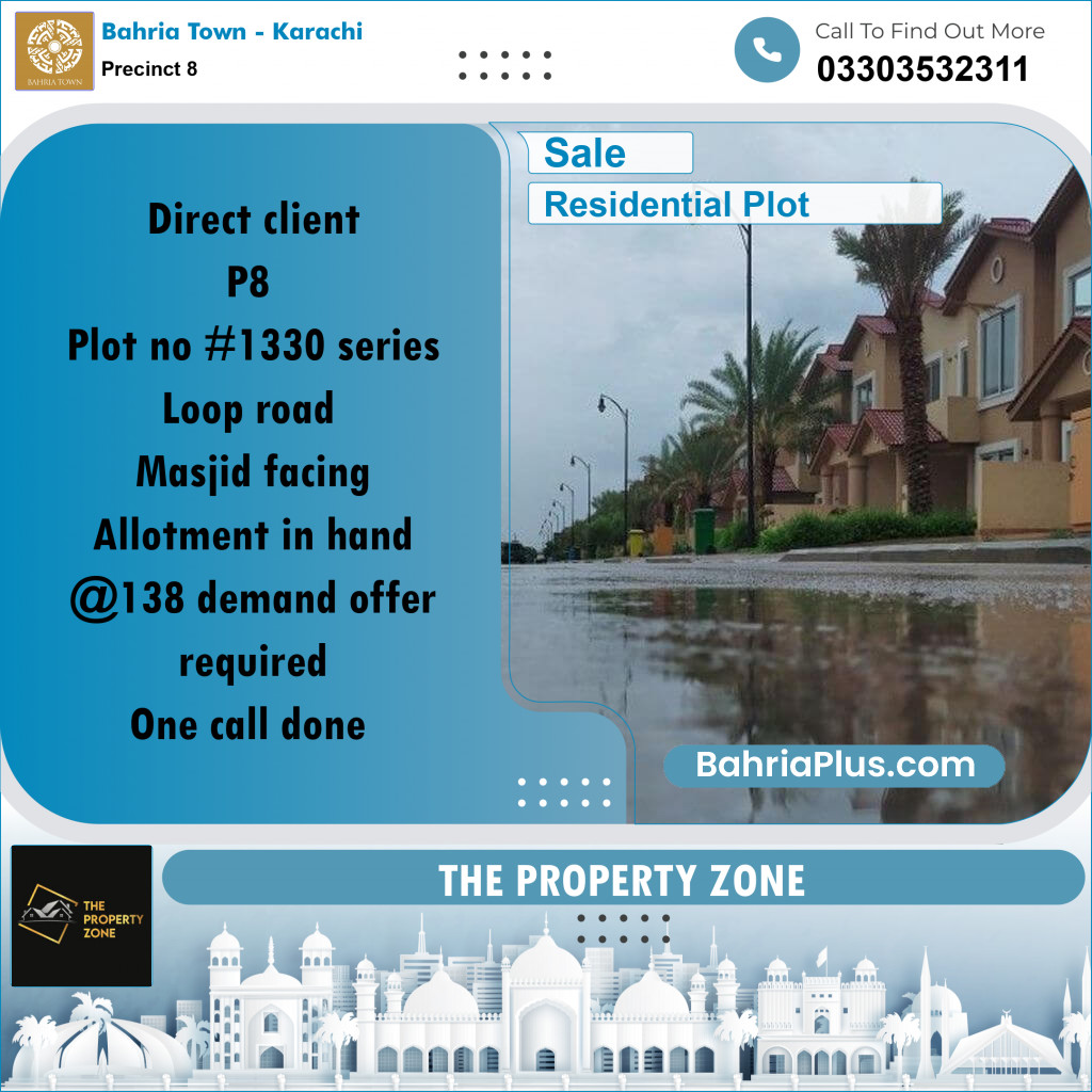 250 Sq. Yards Residential Plot for Sale in Precinct 8 -  Bahria Town, Karachi - (BP-196026)