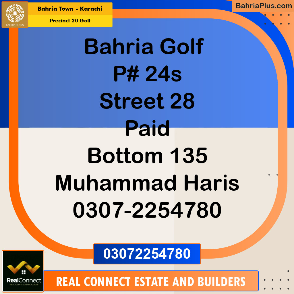 500 Sq. Yards Residential Plot for Sale in Precinct 20 Golf - Bahria Town, Karachi - (BP-196043)