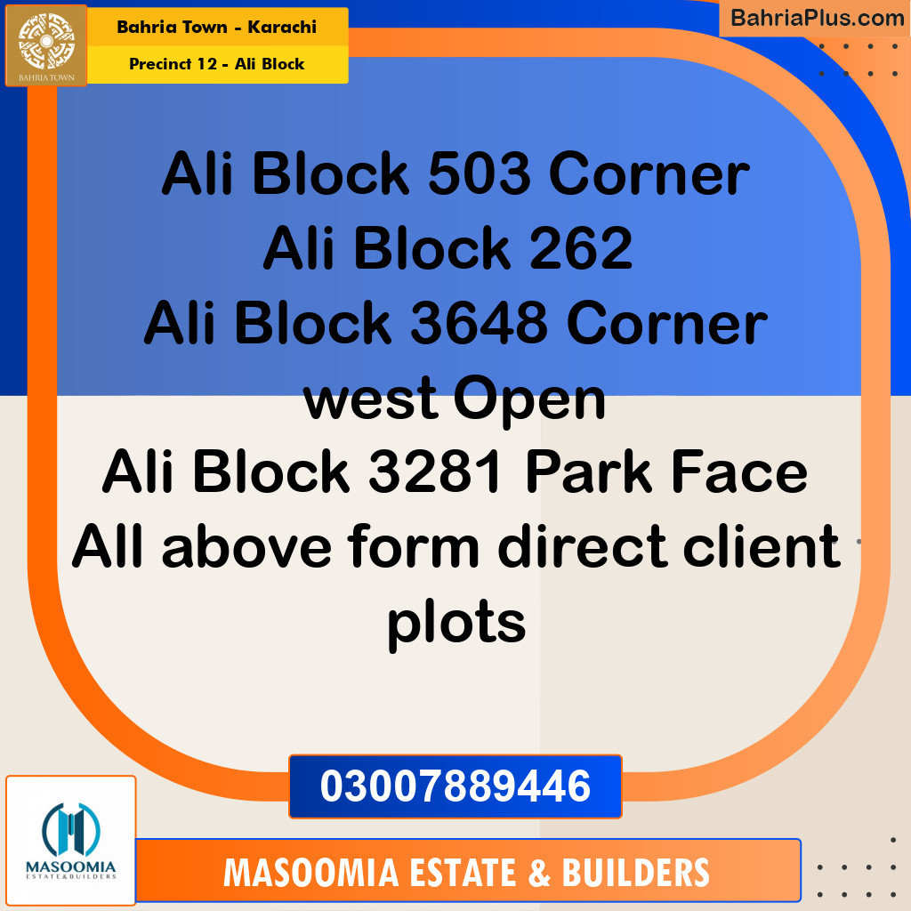 125 Sq. Yards Residential Plot for Sale in Precinct 12 - Ali Block - Bahria Town, Karachi - (BP-196050)
