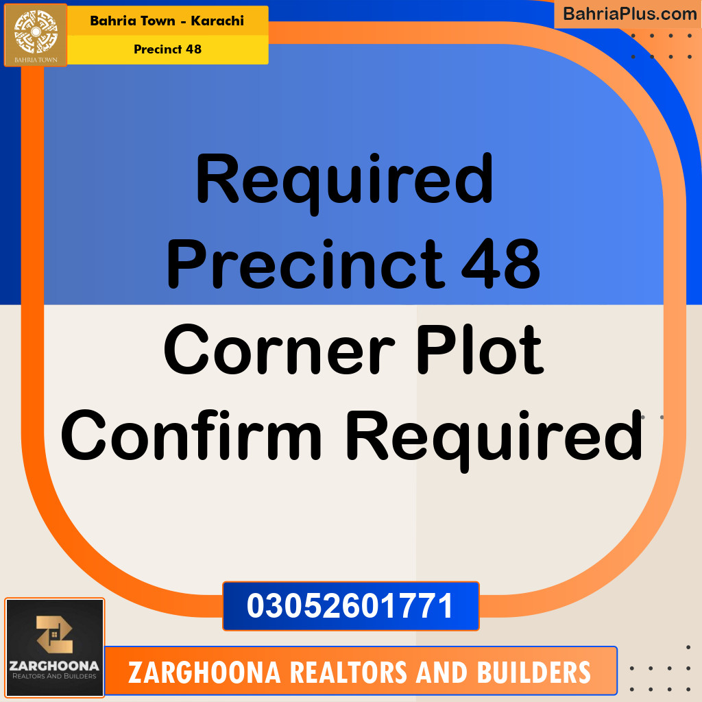 Residential Plot for Sale in Precinct 48 -  Bahria Town, Karachi - (BP-196055)