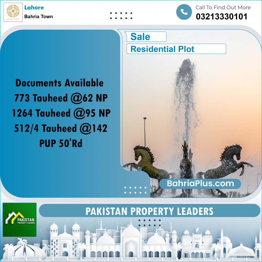 Residential Plot for Sale in Bahria Town, Lahore - (BP-196069)