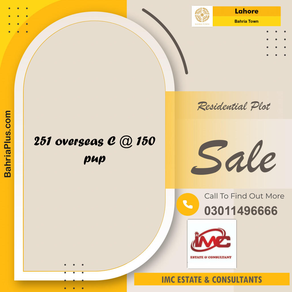 Residential Plot for Sale in Bahria Town, Lahore - (BP-196080)