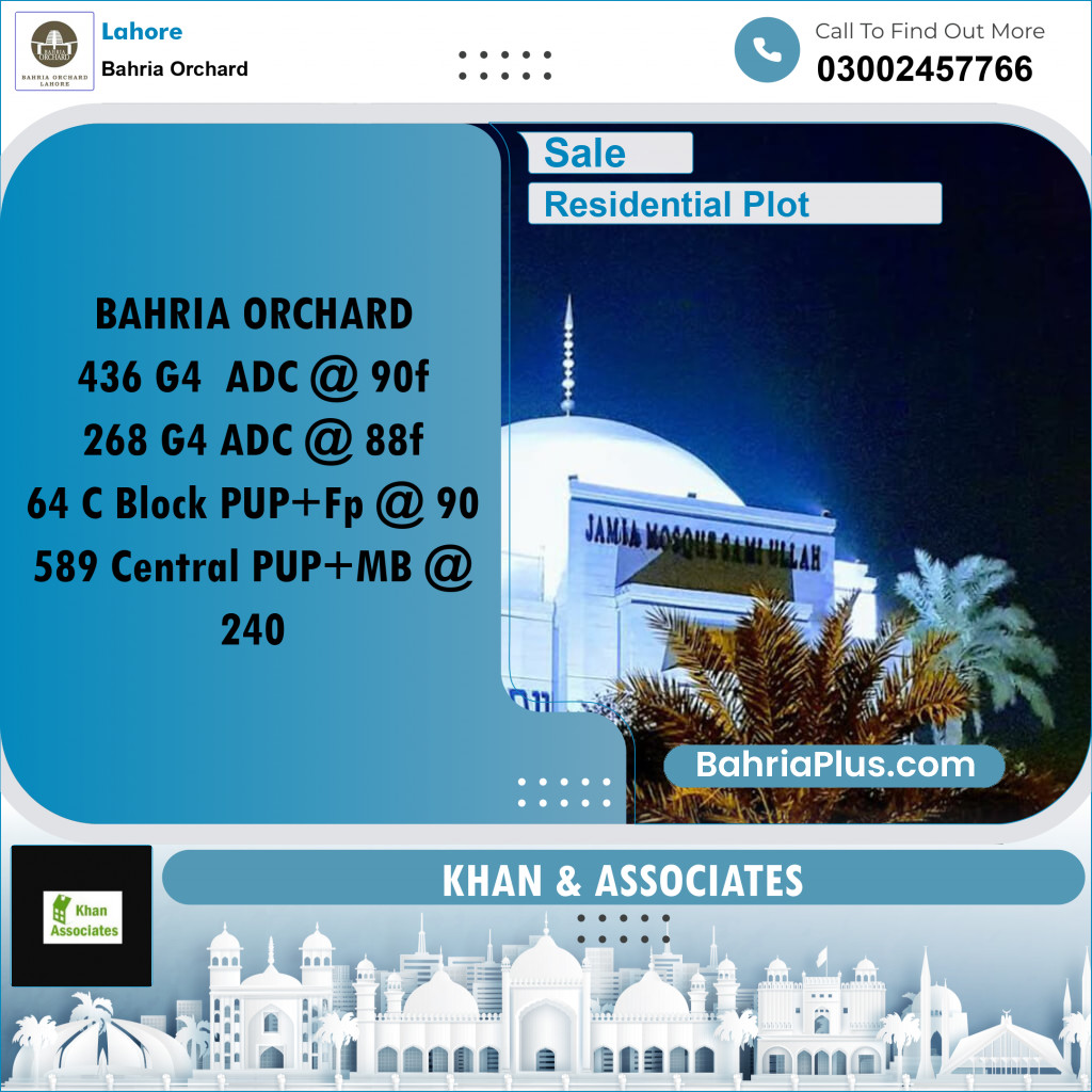 Residential Plot for Sale in Bahria Orchard, Lahore - (BP-196108)