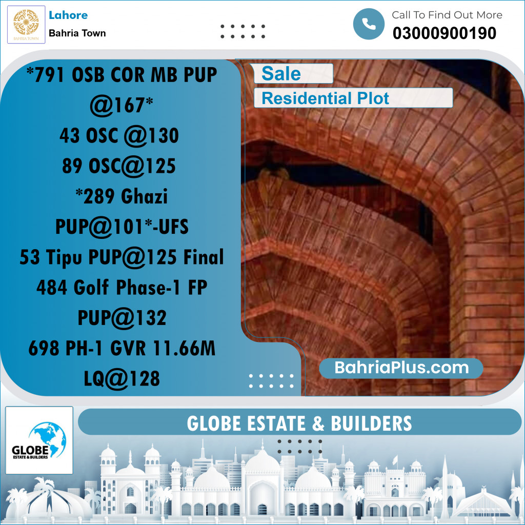 Residential Plot for Sale in Bahria Town, Lahore - (BP-196109)