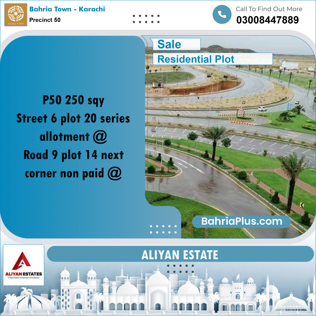 Residential Plot for Sale in Precinct 50 -  Bahria Town, Karachi - (BP-196112)