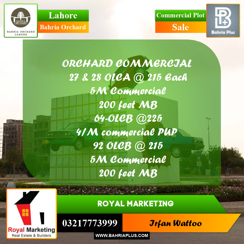 Commercial Plot for Sale in Bahria Orchard, Lahore - (BP-196132)