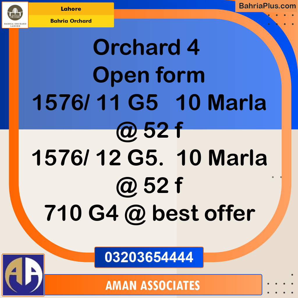 Residential Plot for Sale in Bahria Orchard, Lahore - (BP-196133)