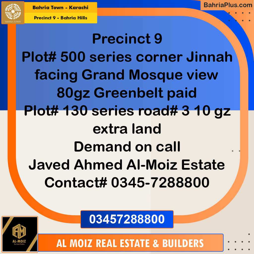 Residential Plot for Sale in Precinct 9 - Bahria Hills - Bahria Town, Karachi - (BP-196146)