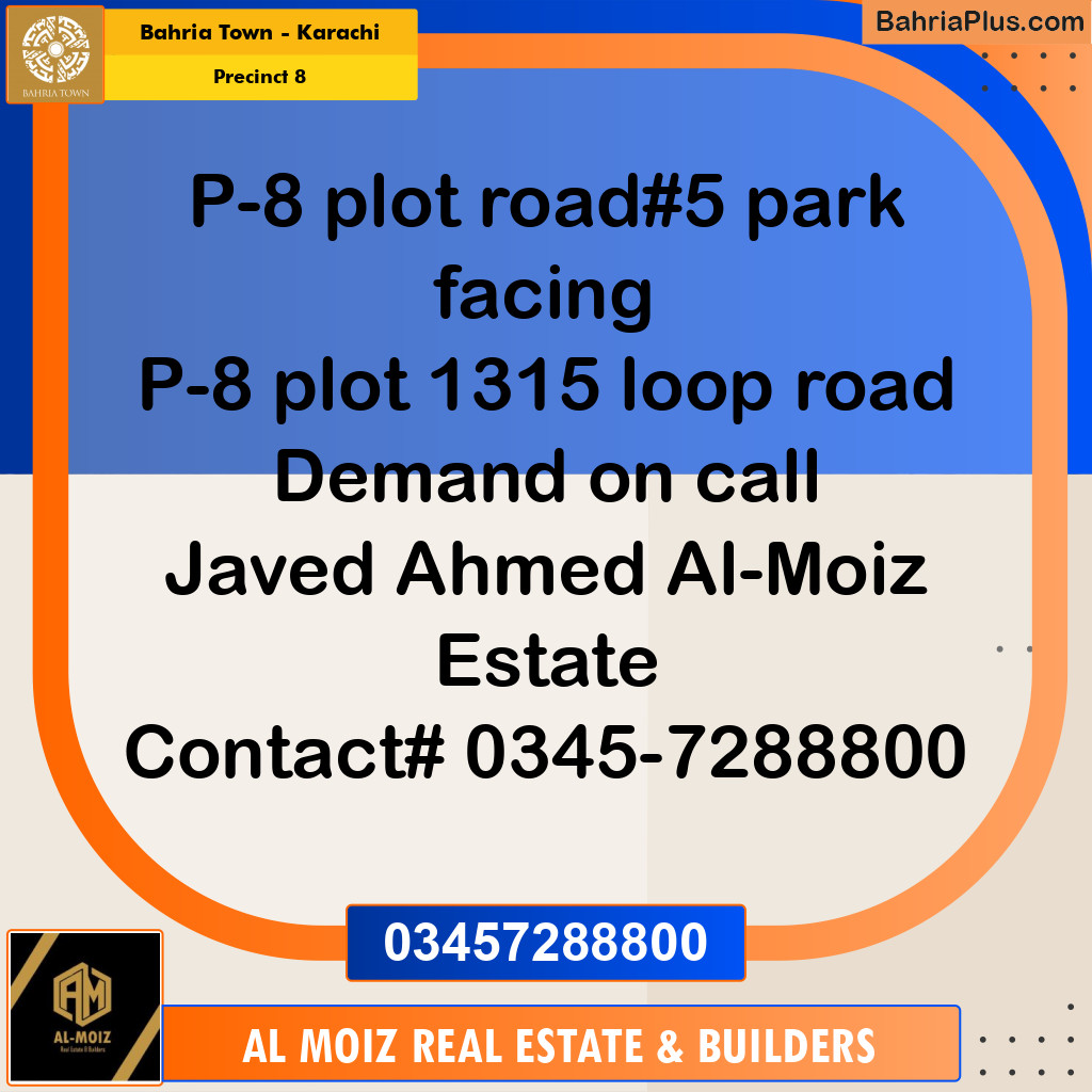 250 Sq. Yards Residential Plot for Sale in Precinct 8 -  Bahria Town, Karachi - (BP-196150)