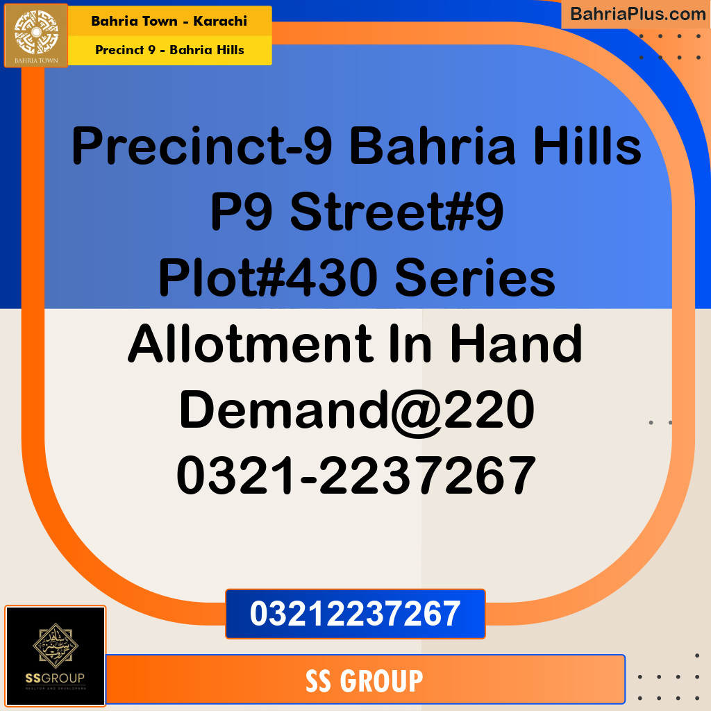 Residential Plot for Sale in Precinct 9 - Bahria Hills -  Bahria Town, Karachi - (BP-196185)