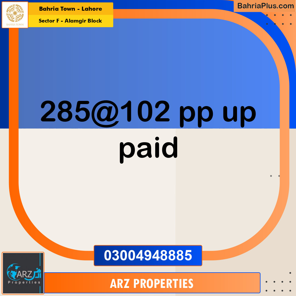 Residential Plot for Sale in Sector F - Alamgir Block -  Bahria Town, Lahore - (BP-196210)