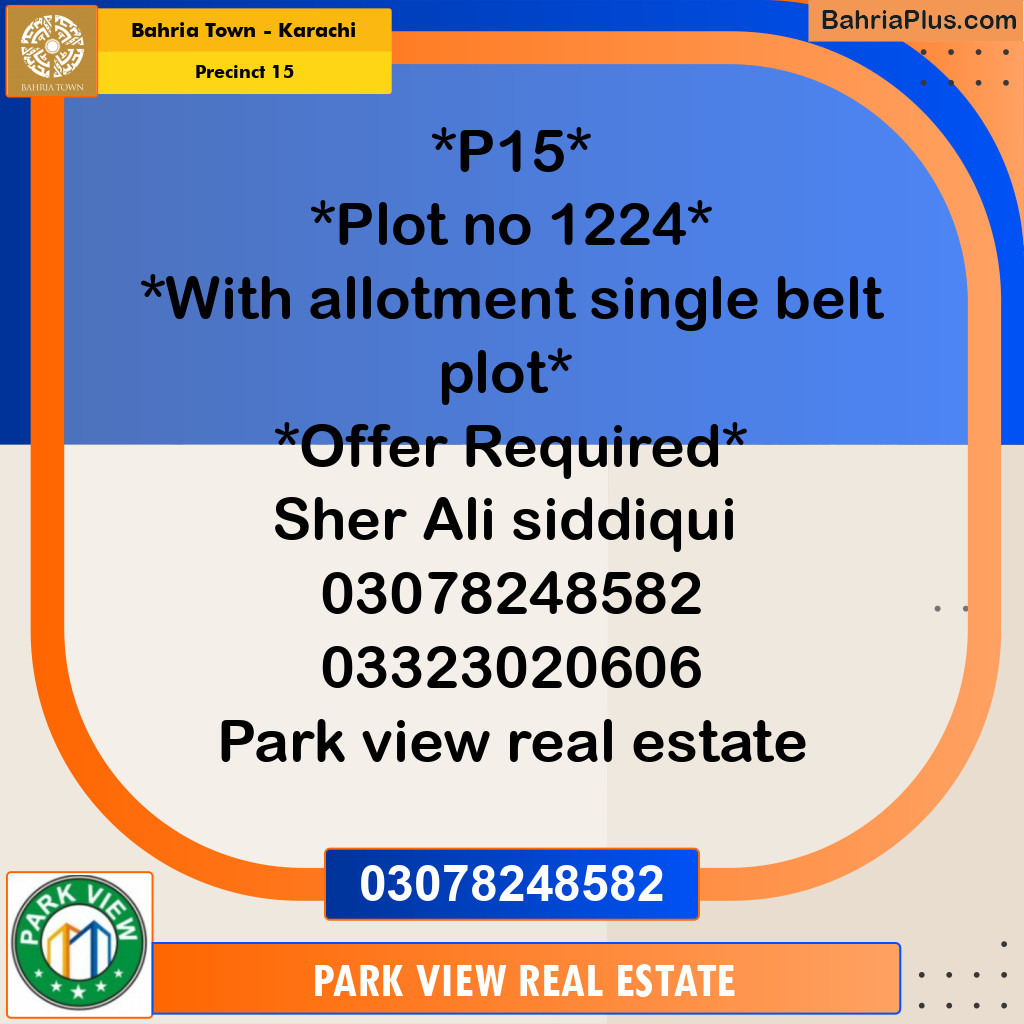 125 Sq. Yards Residential Plot for Sale in Precinct 15 - Bahria Town, Karachi - (BP-196264)