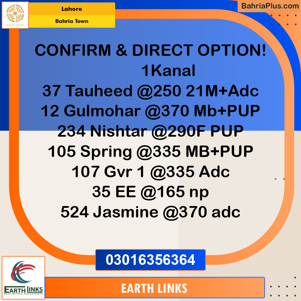 Residential Plot for Sale in Bahria Town, Lahore - (BP-196286)