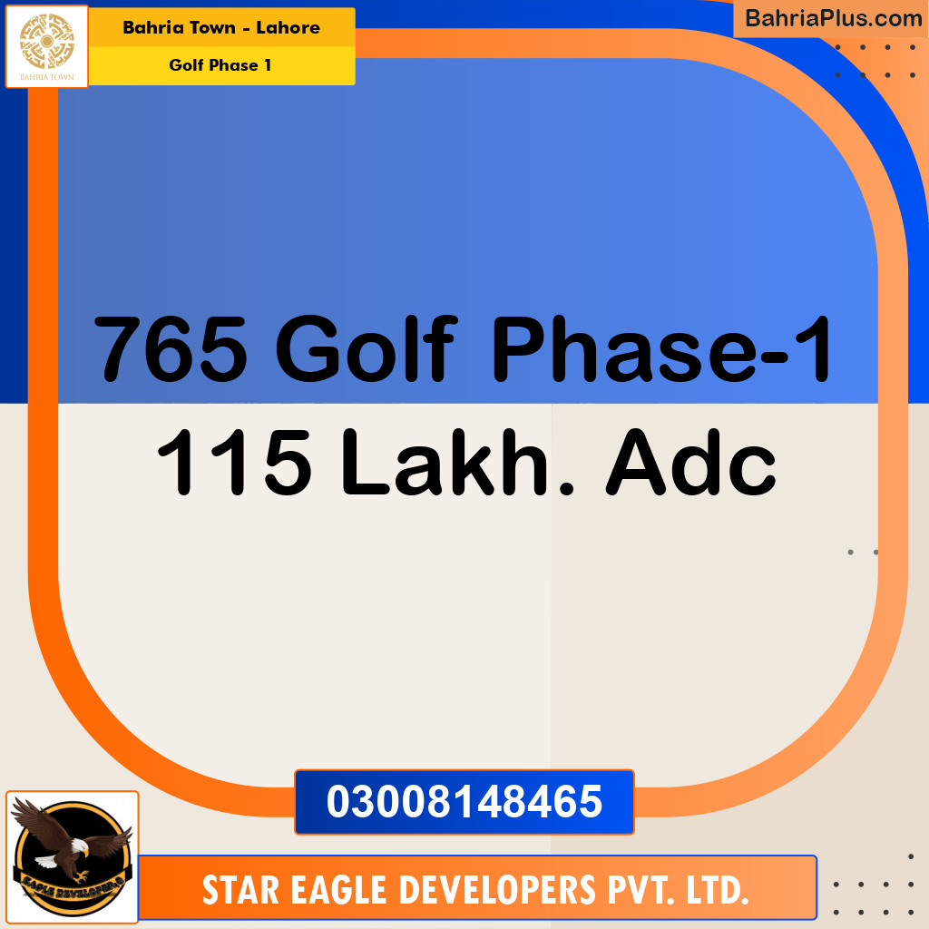 Residential Plot for Sale in Golf Phase 1 -  Bahria Town, Lahore - (BP-196303)