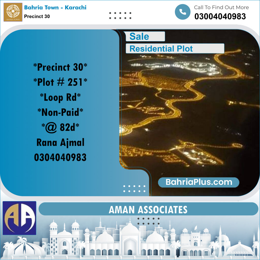 250 Sq. Yards Residential Plot for Sale in Precinct 30 - Bahria Town, Karachi - (BP-196332)