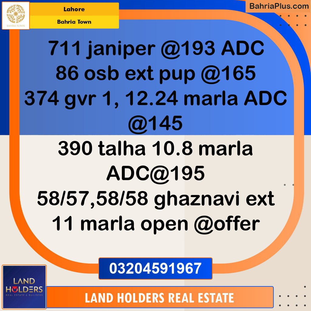 Residential Plot for Sale in Bahria Town, Lahore - (BP-196361)