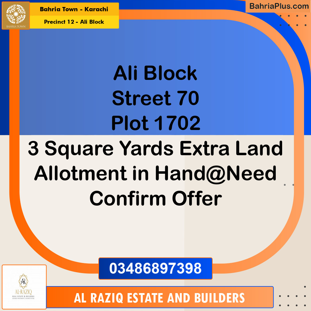 125 Sq. Yards Residential Plot for Sale in Precinct 12 - Ali Block -  Bahria Town, Karachi - (BP-196366)
