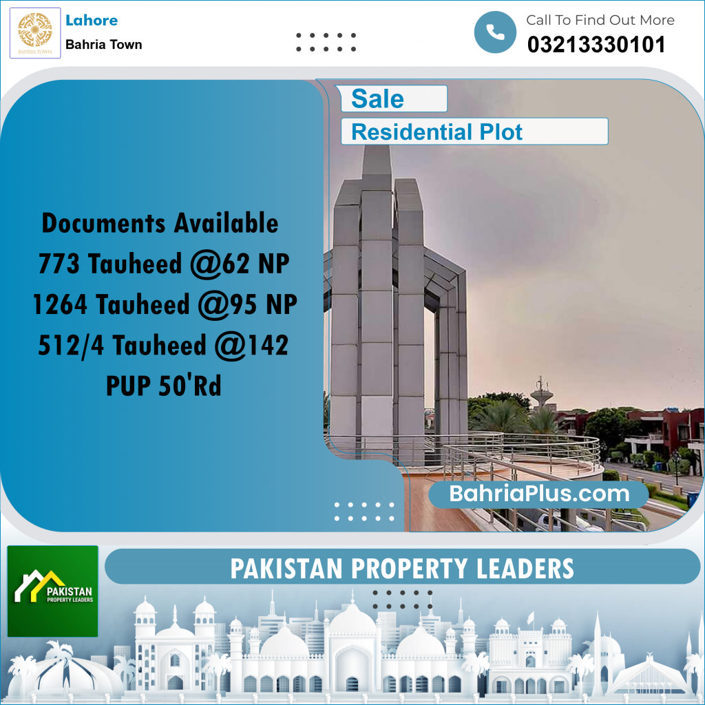 Residential Plot for Sale in Bahria Town, Lahore - (BP-196425)