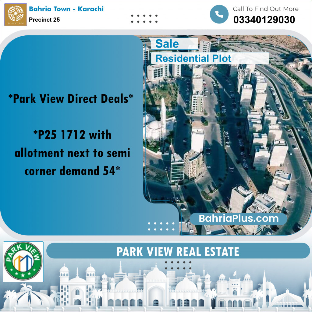 125 Sq. Yards Residential Plot for Sale in Precinct 25 -  Bahria Town, Karachi - (BP-196442)