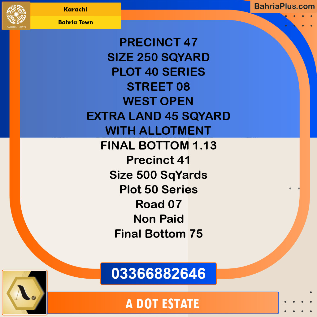 Residential Plot for Sale in Bahria Town, Karachi - (BP-196456)