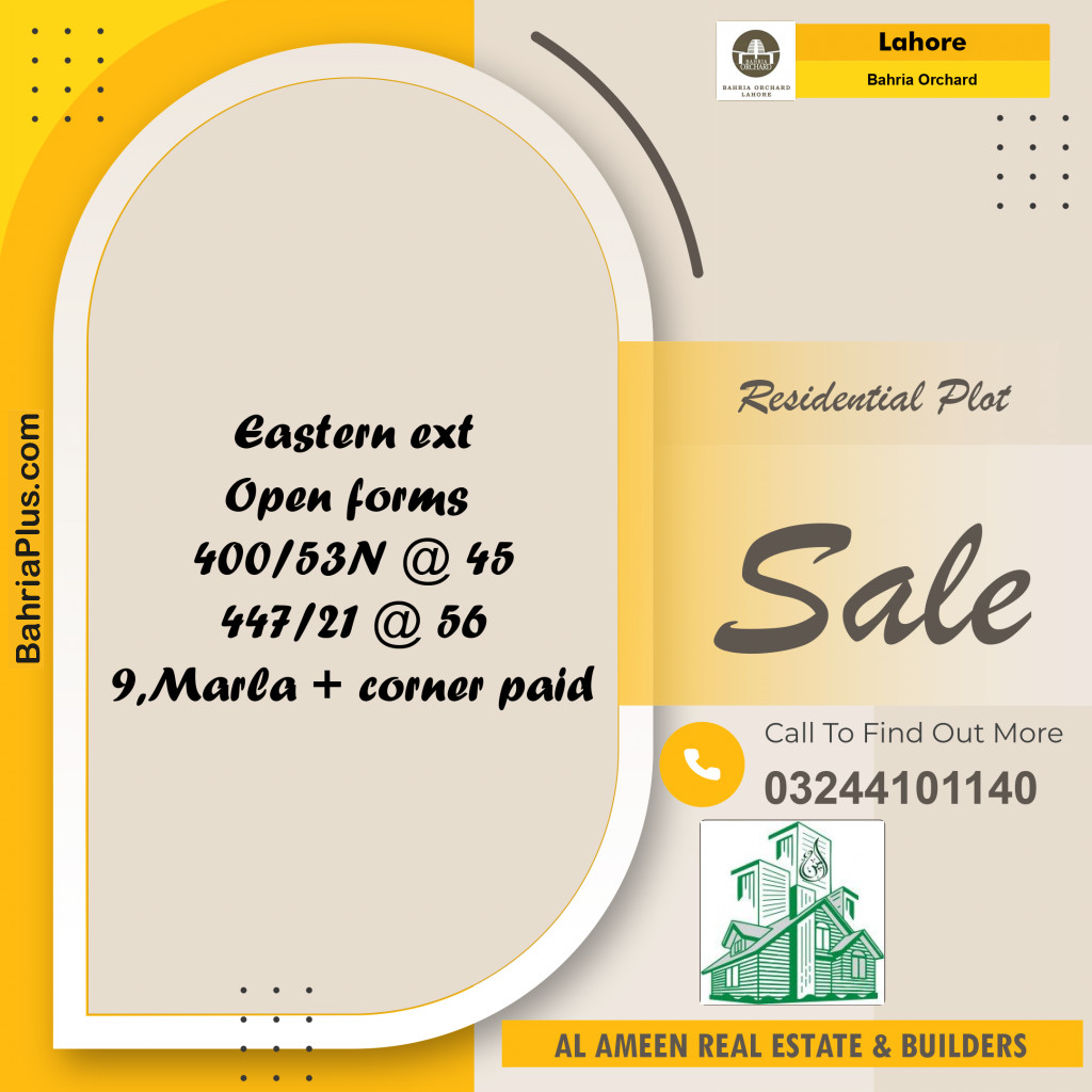 Residential Plot for Sale in Bahria Orchard, Lahore - (BP-196511)