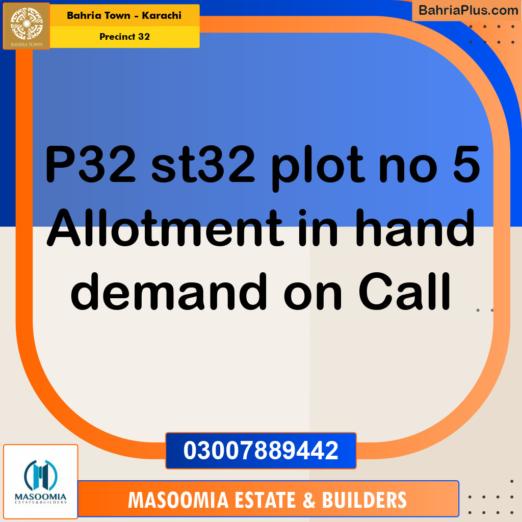 250 Sq. Yards Residential Plot for Sale in Precinct 32 -  Bahria Town, Karachi - (BP-196530)