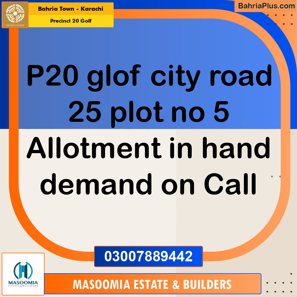 Residential Plot for Sale in Precinct 20 Golf -  Bahria Town, Karachi - (BP-196533)