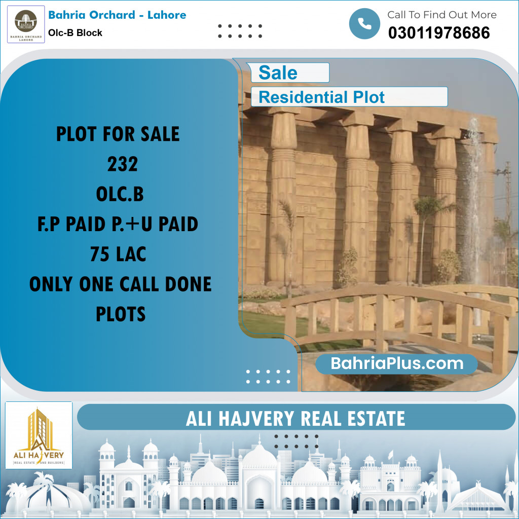 Residential Plot for Sale in OLC-B Block -  Bahria Orchard, Lahore - (BP-196543)