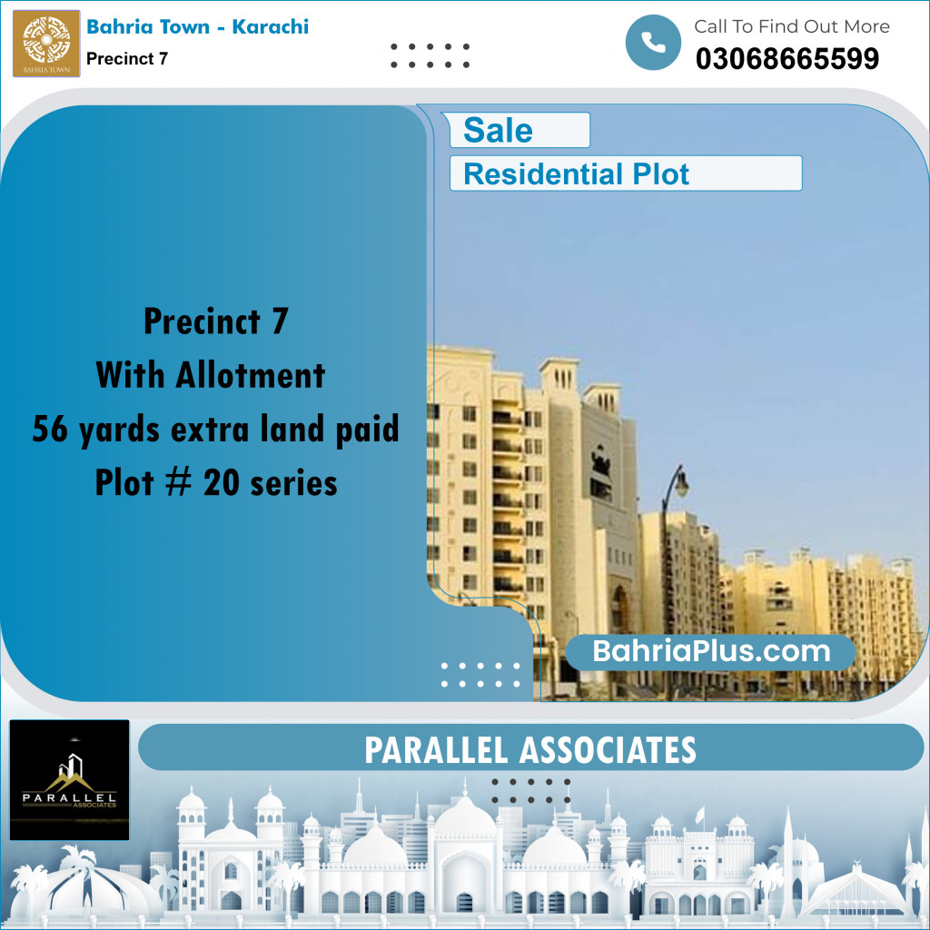 1000 Sq. Yards Residential Plot for Sale in Precinct 7 - Bahria Town, Karachi - (BP-196585)