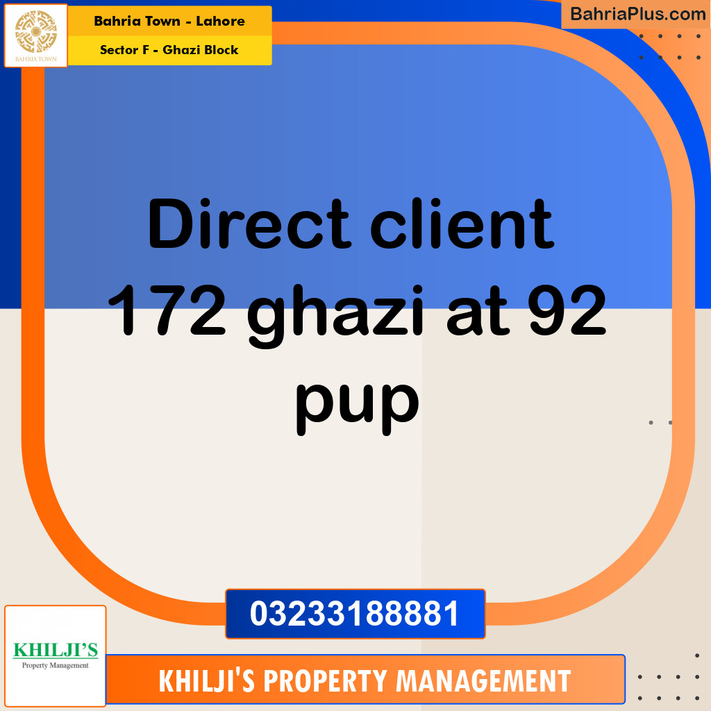 Residential Plot for Sale in Sector F - Ghazi Block - Bahria Town, Lahore - (BP-196651)