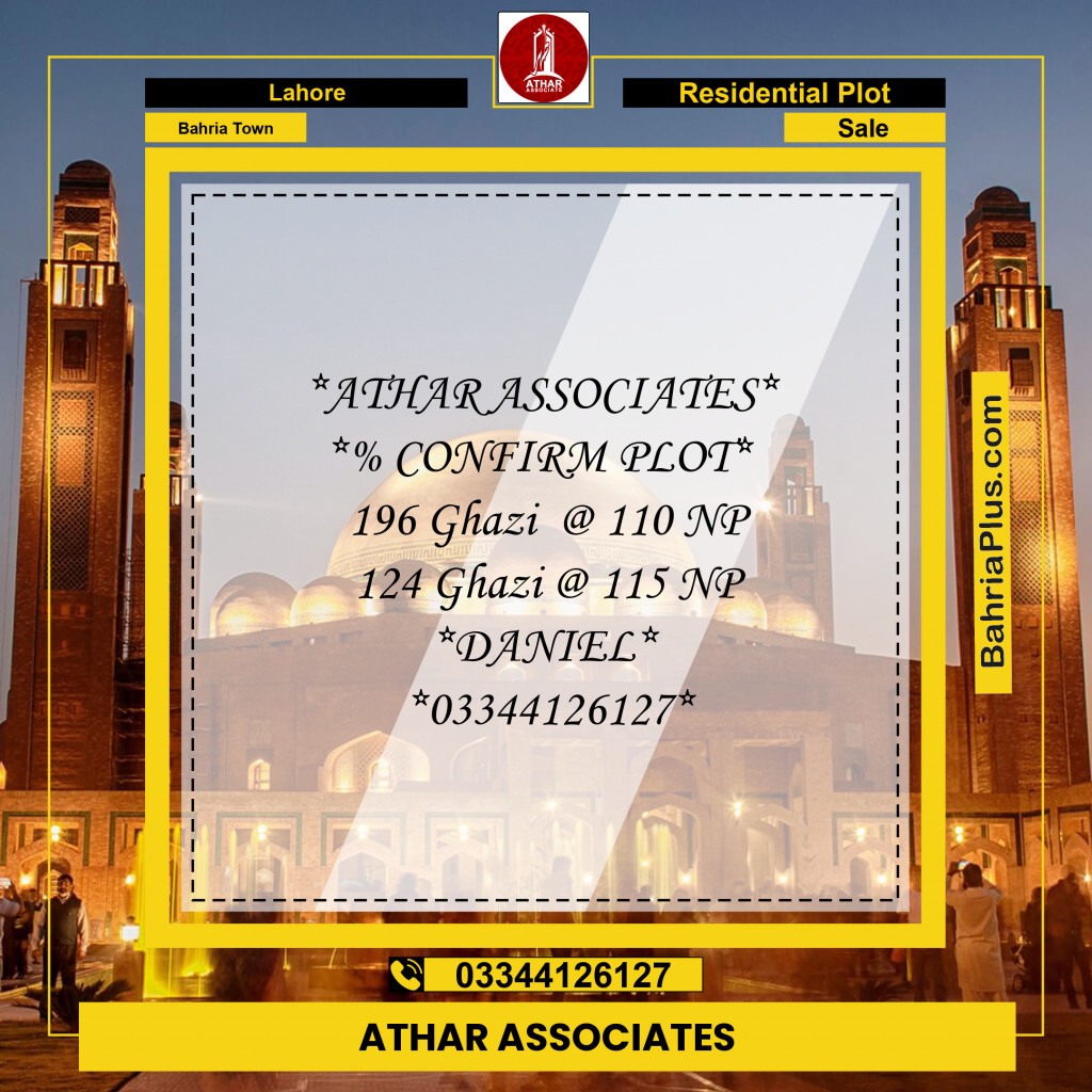 Residential Plot for Sale in Bahria Town, Lahore - (BP-196715)