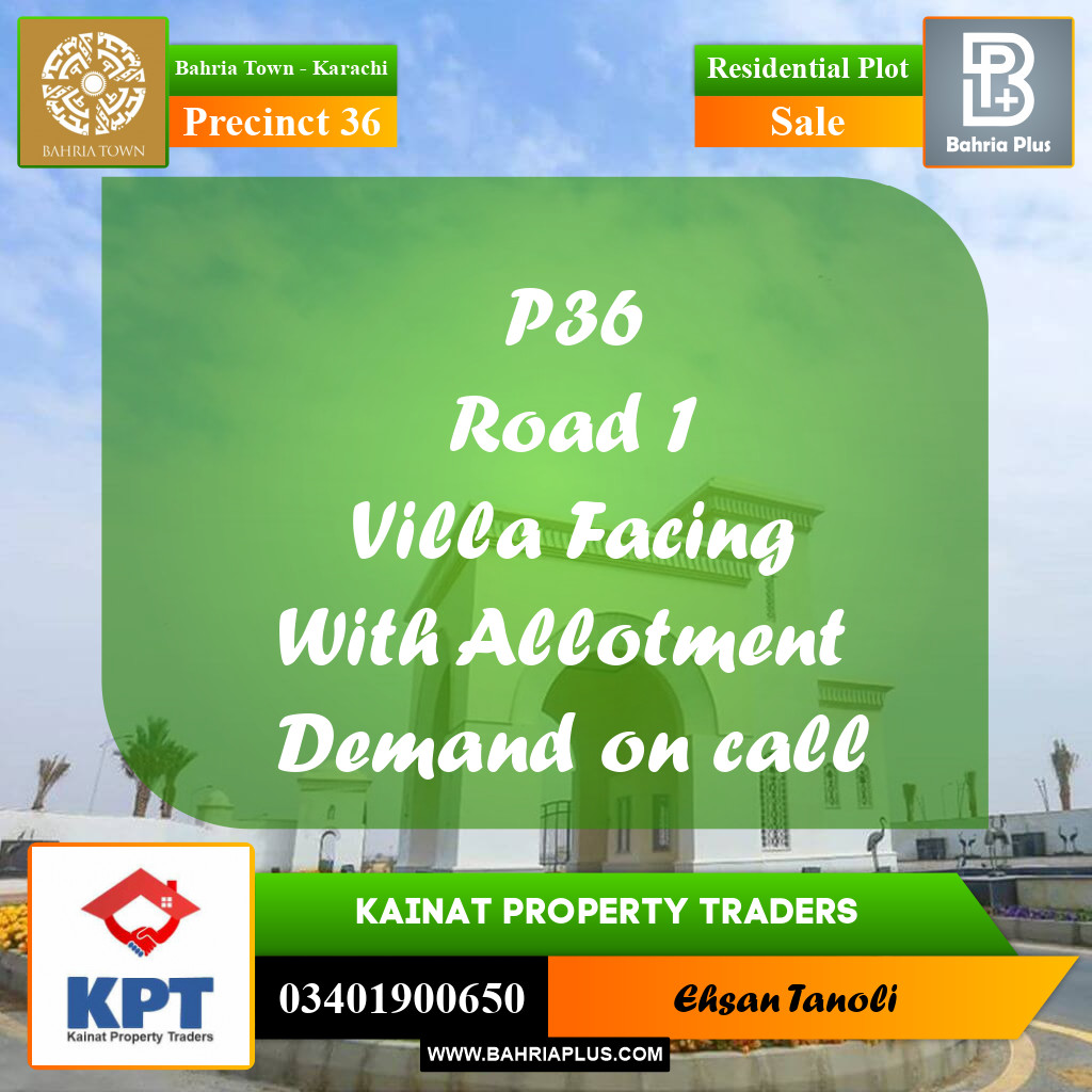 Residential Plot for Sale in Precinct 36 -  Bahria Town, Karachi - (BP-196720)
