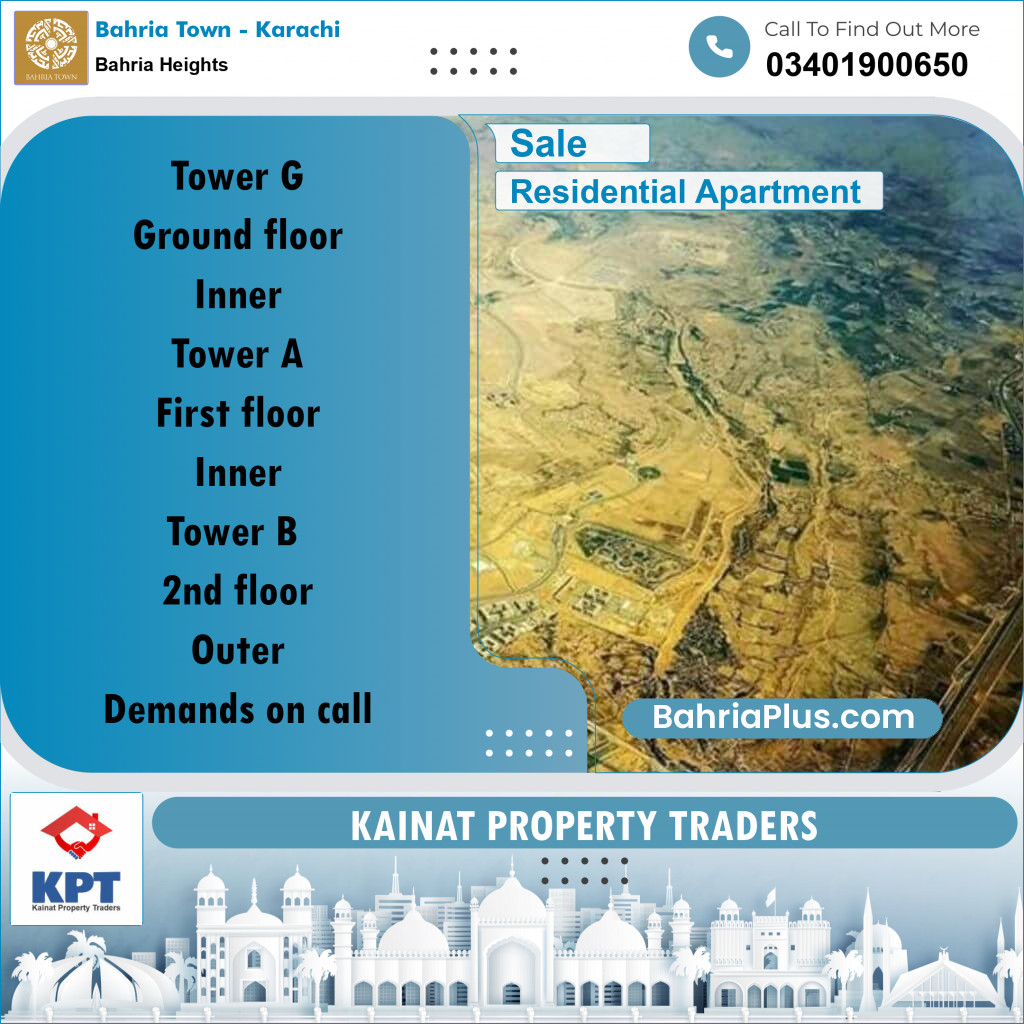 1100 Sq. Ft. Residential Apartment for Sale in Bahria Heights -  Bahria Town, Karachi - (BP-196729)