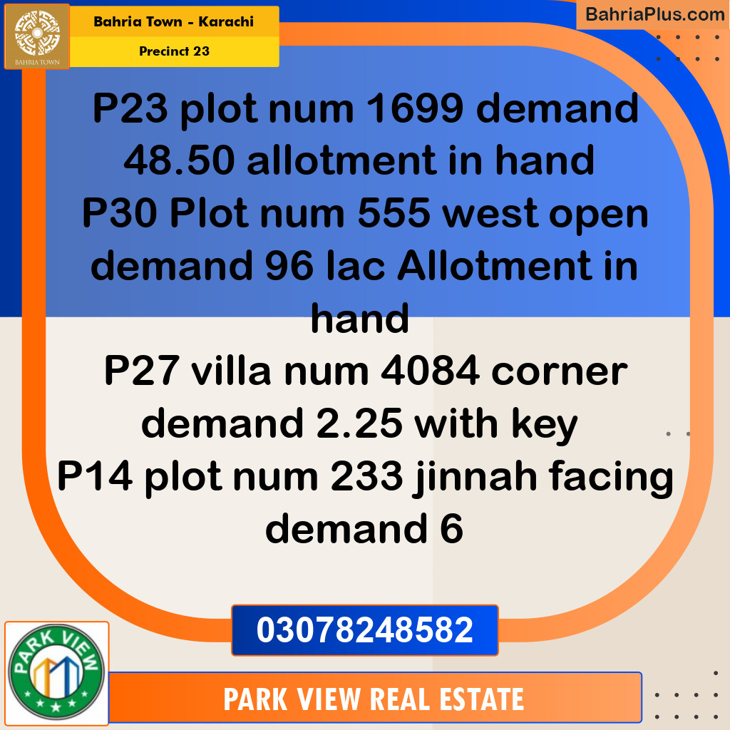 125 Sq. Yards Residential Plot for Sale in Precinct 23 -  Bahria Town, Karachi - (BP-196734)