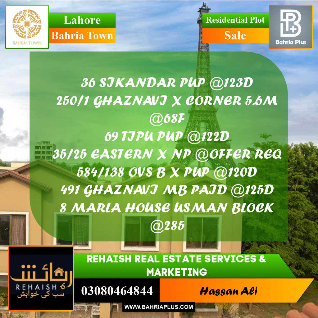 Residential Plot for Sale in Bahria Town, Lahore - (BP-196738)